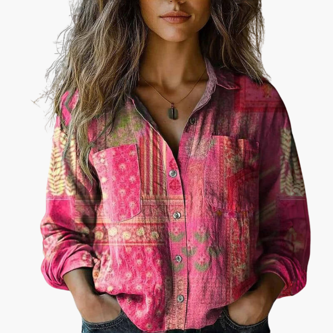 Bella | Vintage-Bluse mit Print