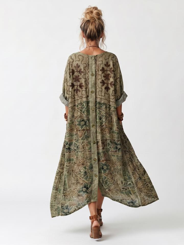 Narmi - Oversize-Maxikleid mit Knopfleiste