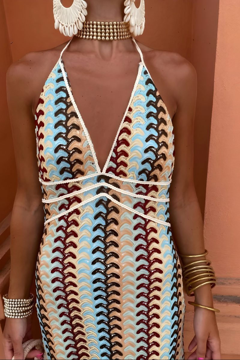 Malia – Boho-Maxikleid mit offenem Rücken
