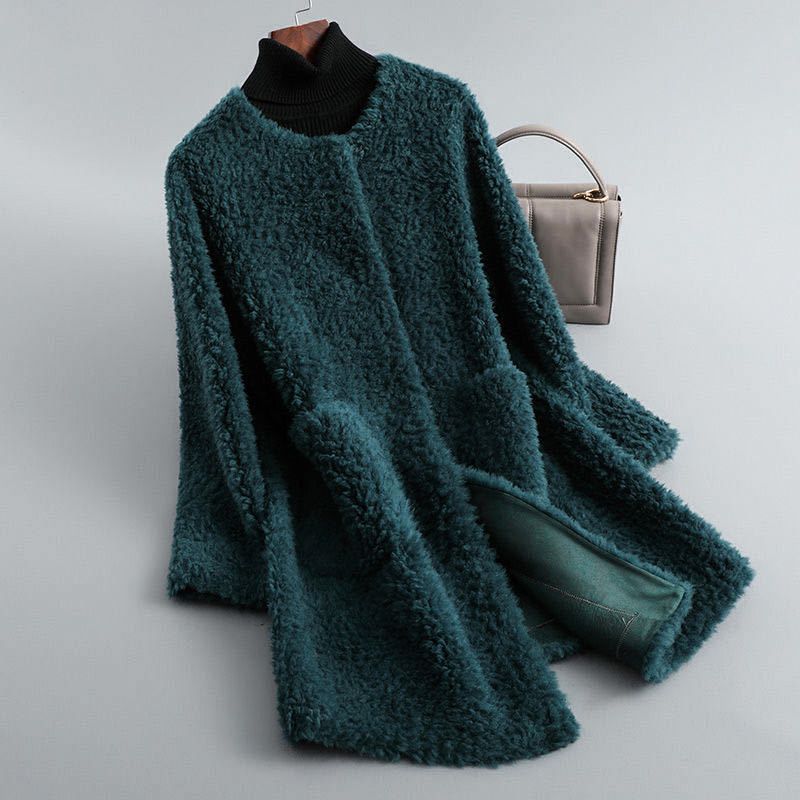 Cecille – Teddy-Mantel aus echtem Lammfell