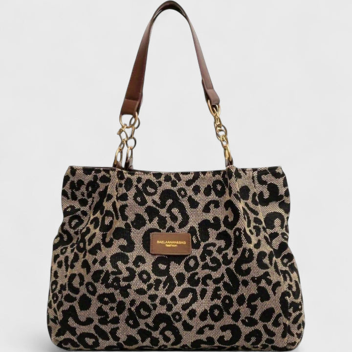 Klara - Canvas-Einkaufstasche mit Leopardenmuster