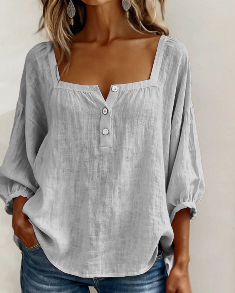 Fiona – Luftige Bluse aus Baumwollleinen