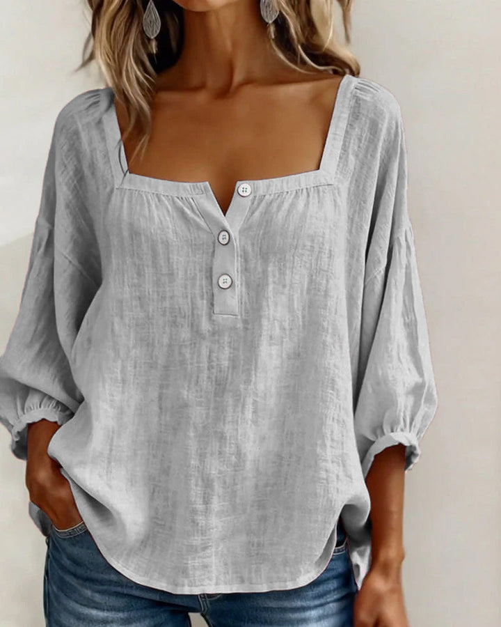 Fiona – Luftige Bluse aus Baumwollleinen