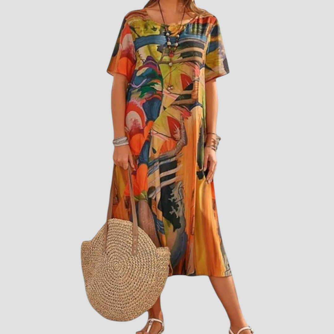 Teressa – Fließendes Midi-Sommerkleid