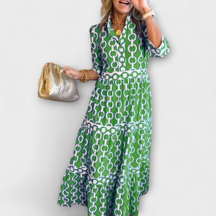 Elvira – Midikleid mit Kettenmuster
