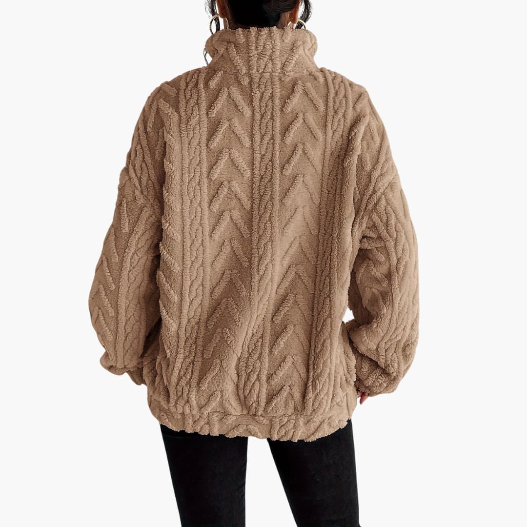 Evelyn | Luxe Fleece-Sweatshirt mit Zopfmuster