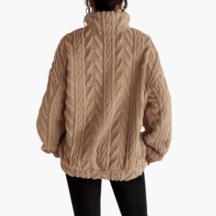 Evelyn | Luxe Fleece-Sweatshirt mit Zopfmuster