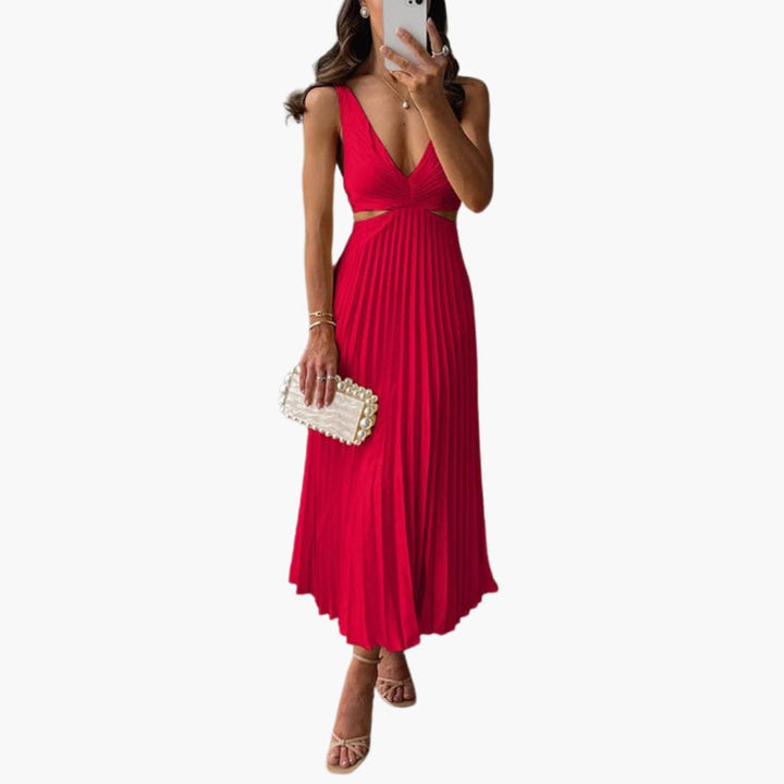Sophie | Kleid mit Plissee-Ausschnitt