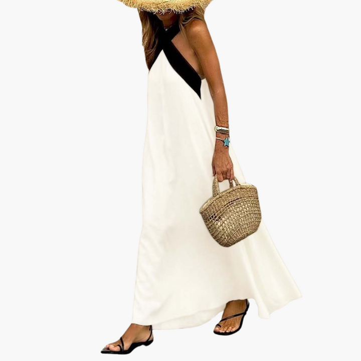 Eliza | Maxikleid mit Neckholder-Ausschnitt und Wickeloptik