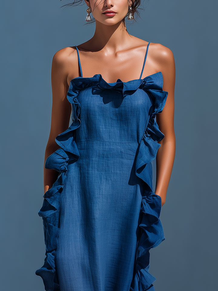 Harra – Fließendes Maxikleid mit Rüschendetails
