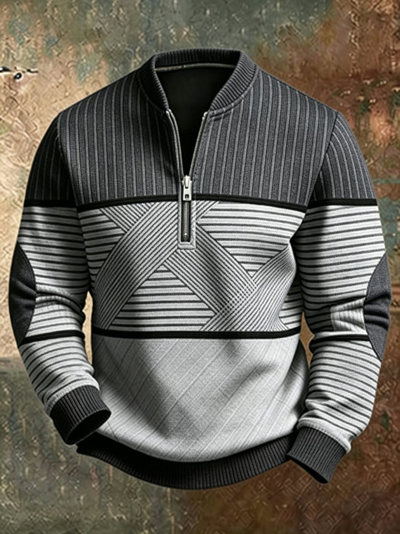 Fletcher – Geometrischer Half-Zip-Pullover