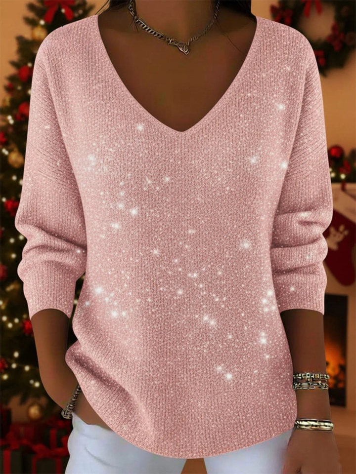 Zania – Festlicher V-Ausschnitt-Pullover für Feierlichkeiten