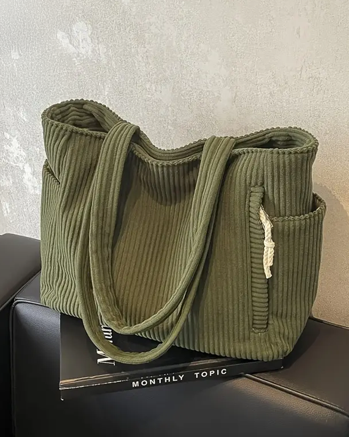 Kimmy – Gerippte Tragetasche mit Tunnelzug-Detail
