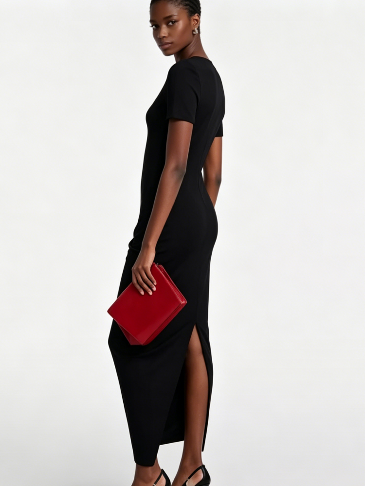 Monica – Rückenfreies, asymmetrisches Midikleid