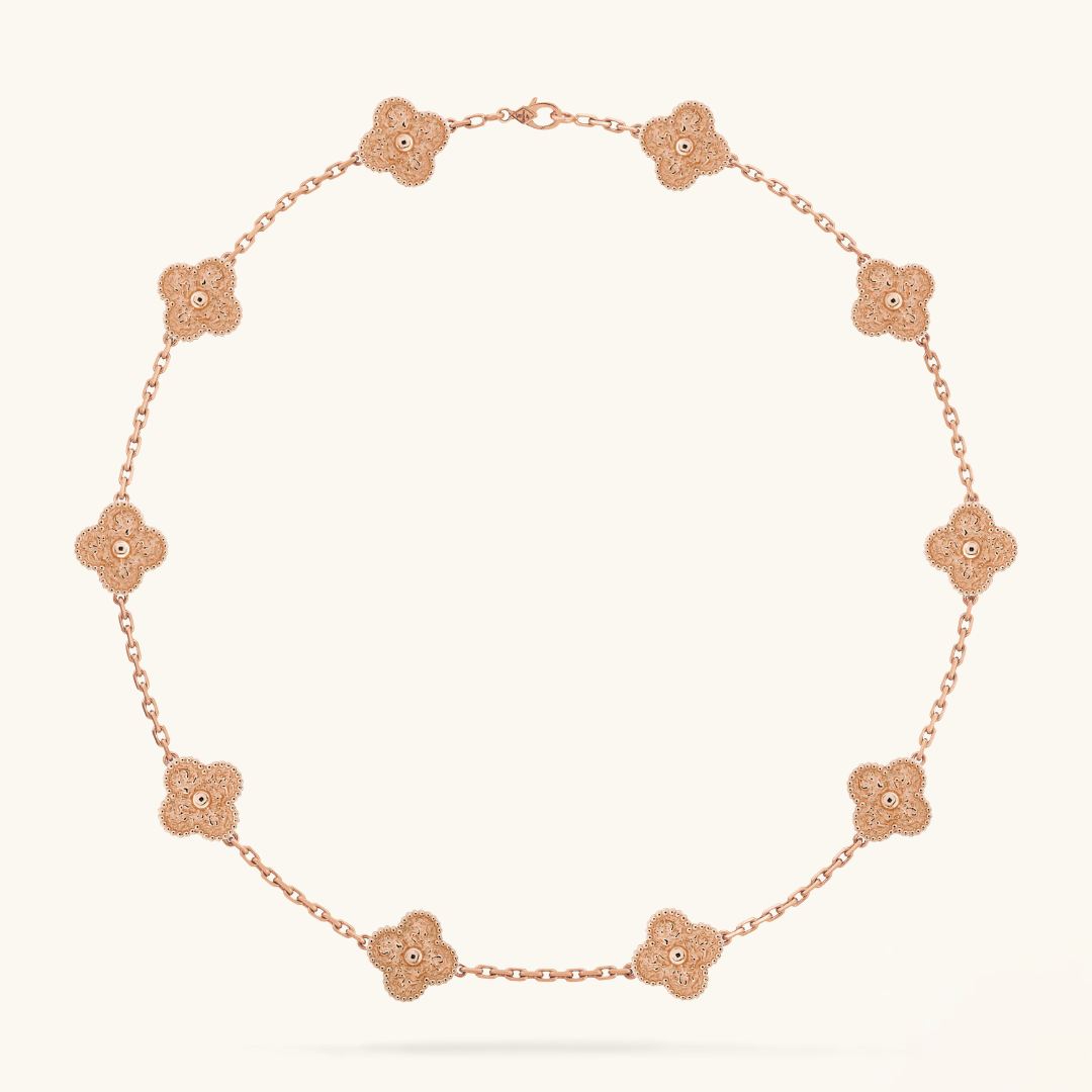 KLEEBLATT | 10 Motive Pink Halskette