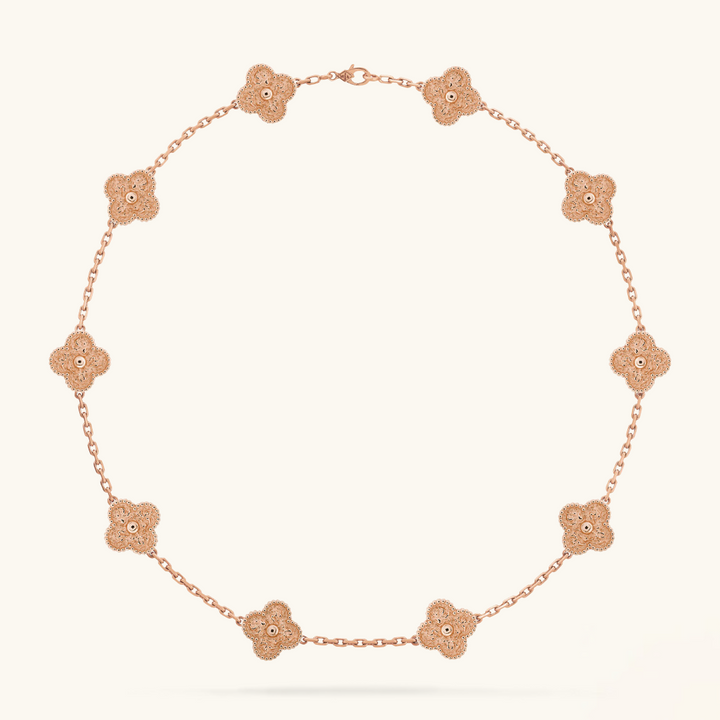 KLEEBLATT | 10 Motive Pink Halskette