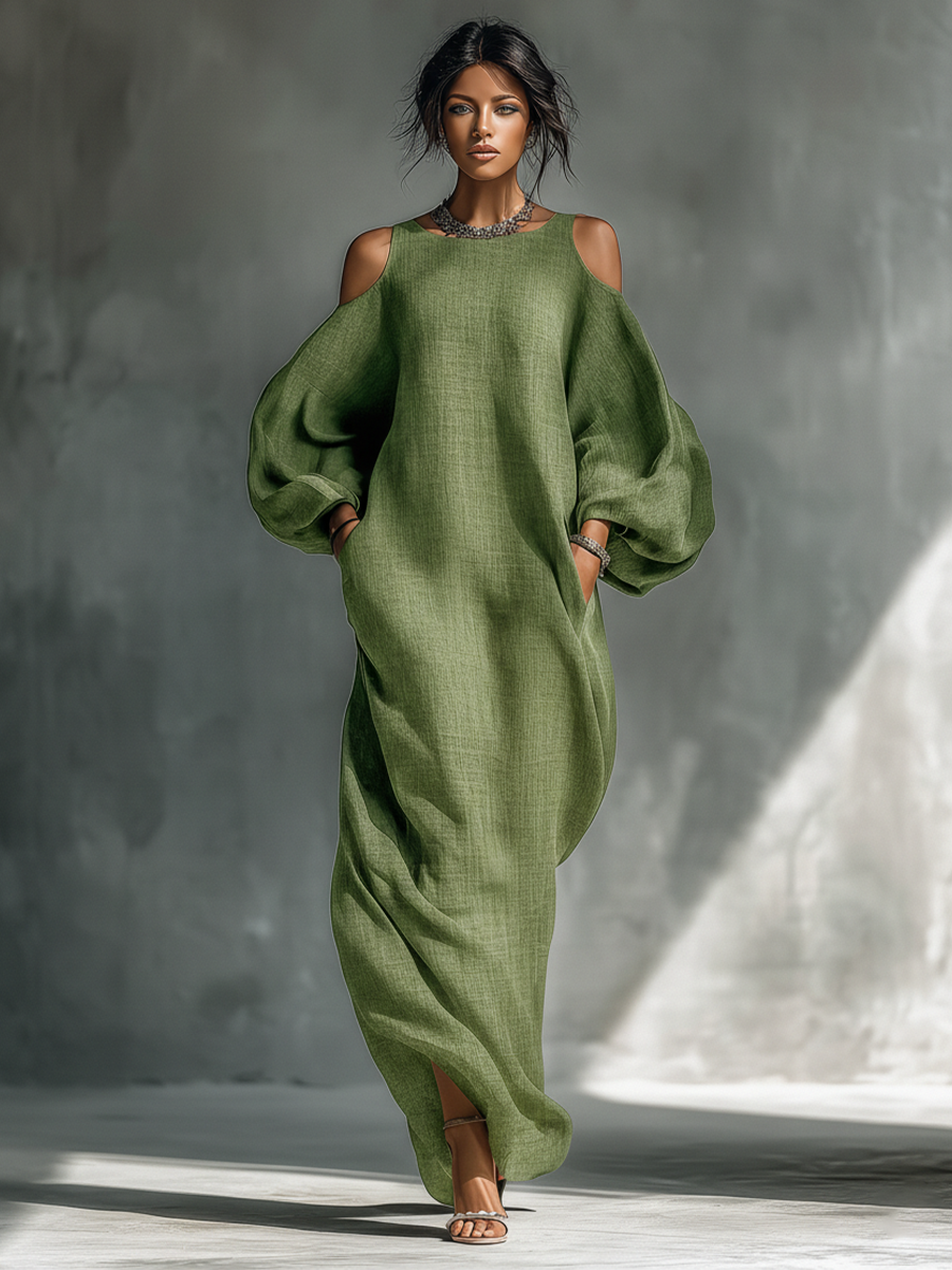 Everlyn – Fließendes Maxikleid mit Carmen-Ausschnitt