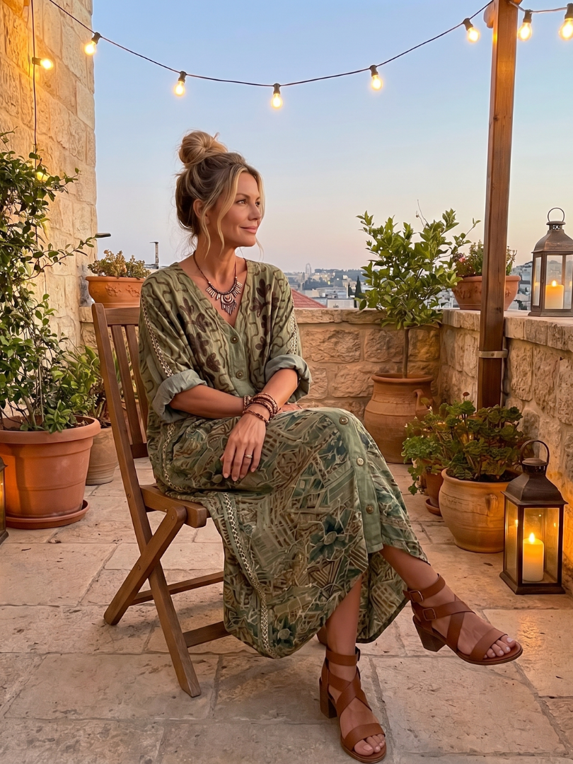 Narmi - Oversize-Maxikleid mit Knopfleiste