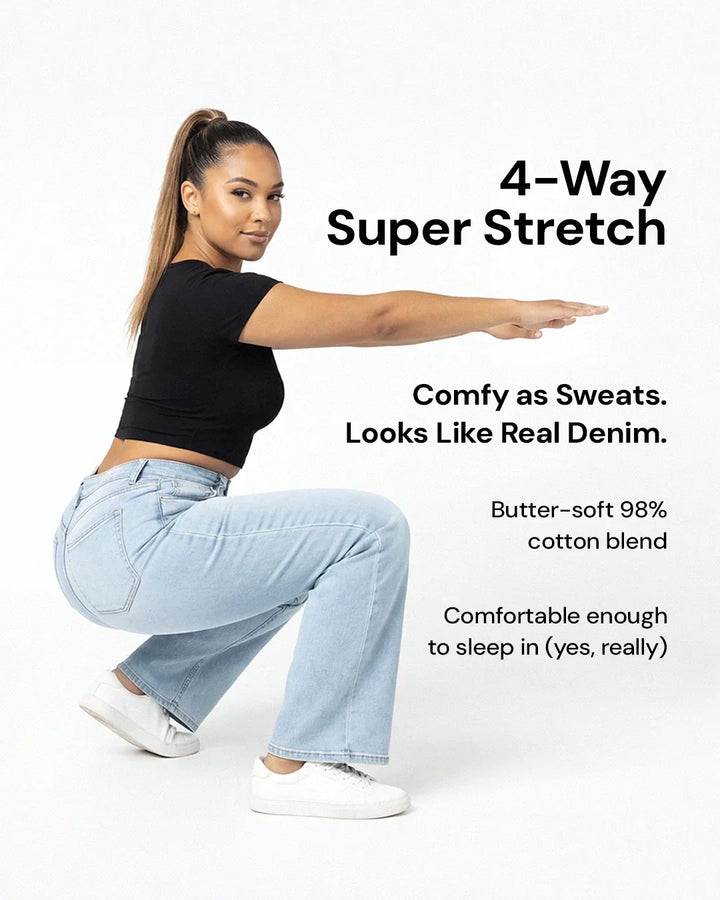 Remerie – Mid Rise BBL Wide Leg Jeans