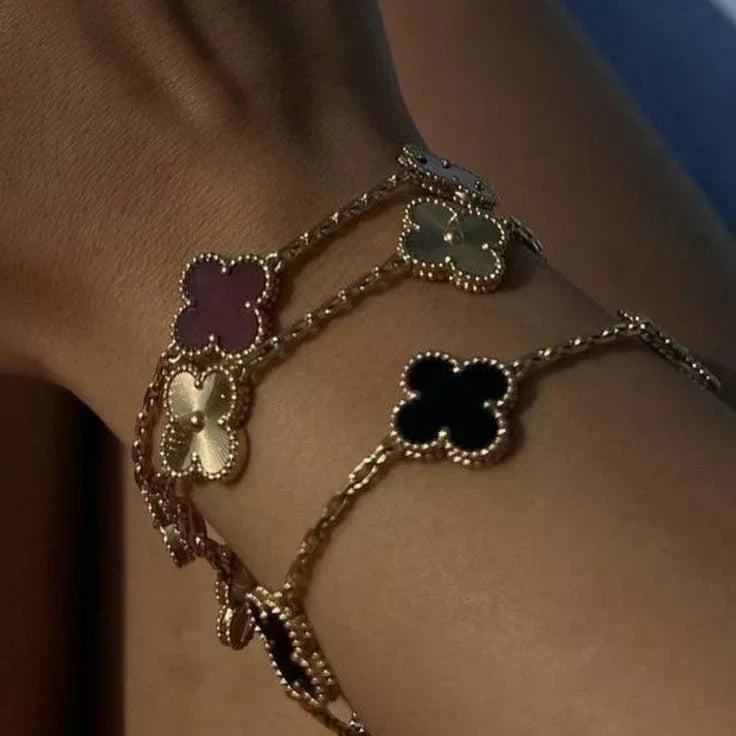 KLEEBLATT | Schwarz/Gold Armband