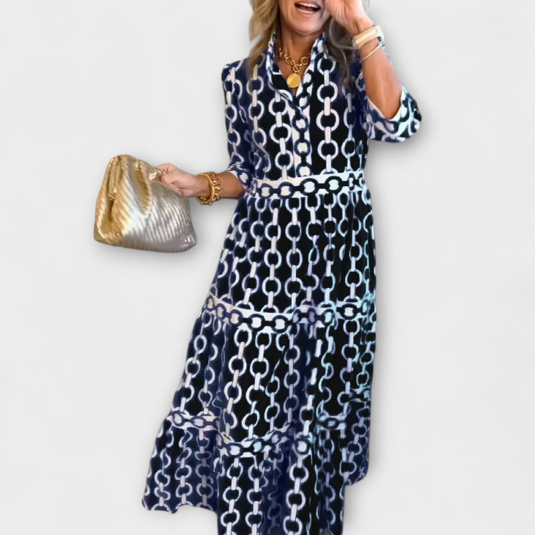 Elvira – Midikleid mit Kettenmuster