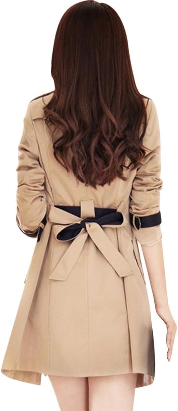 Catie – Zweireihiger Trenchcoat mit Kontrastbesatz