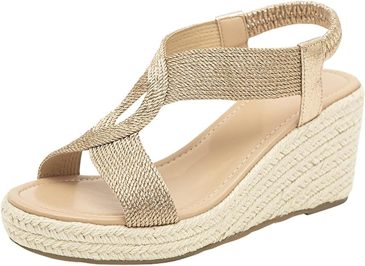 Helga - Geflochtene Keilsandalen für den Sommer