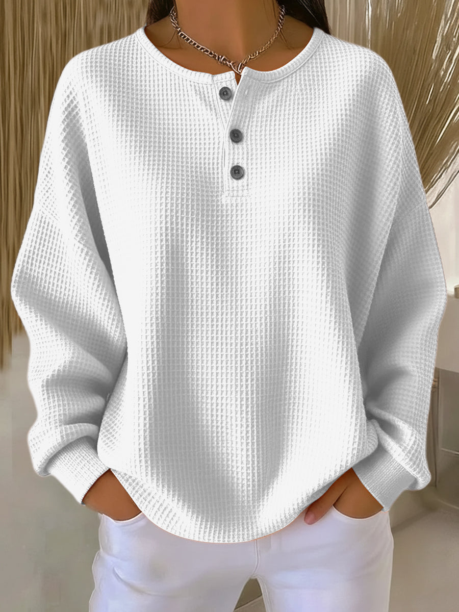 Zsazsa – Henley-Sweatshirt aus Waffelstrick