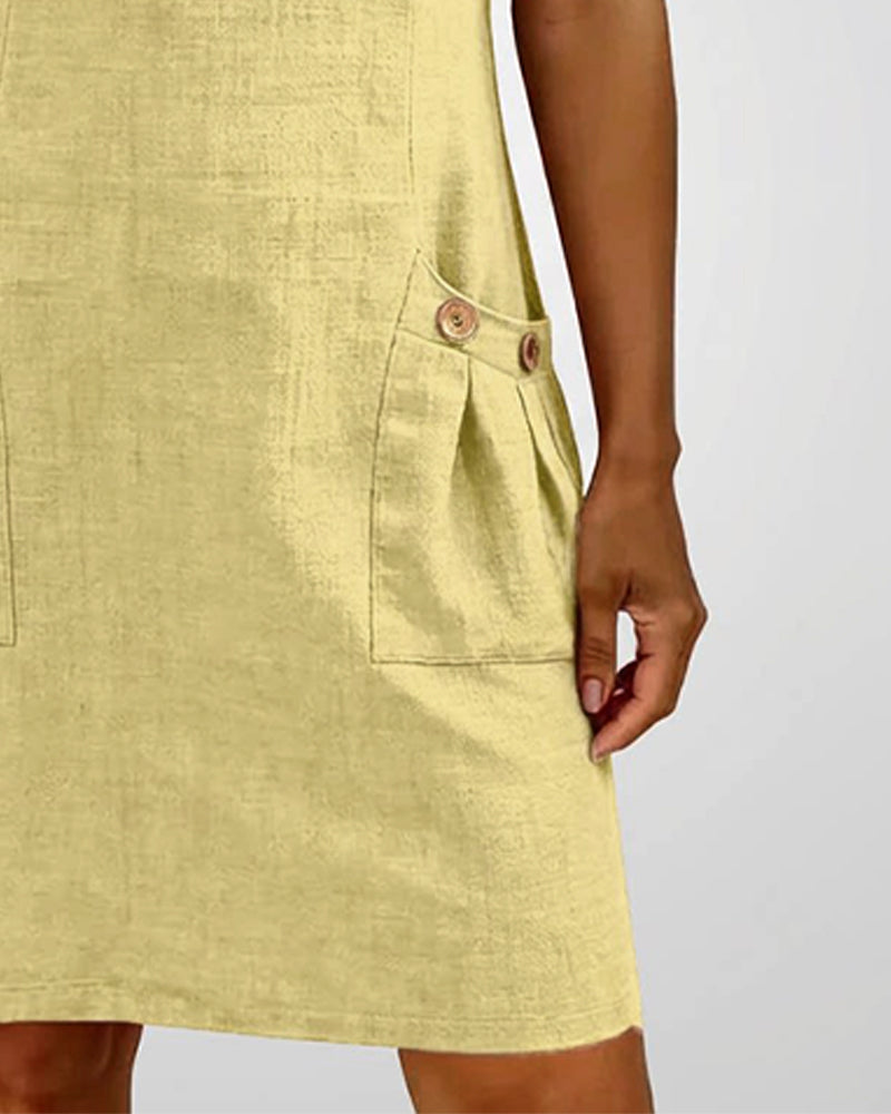 Vania - Baumwollkleid mit Reißverschlusstasche