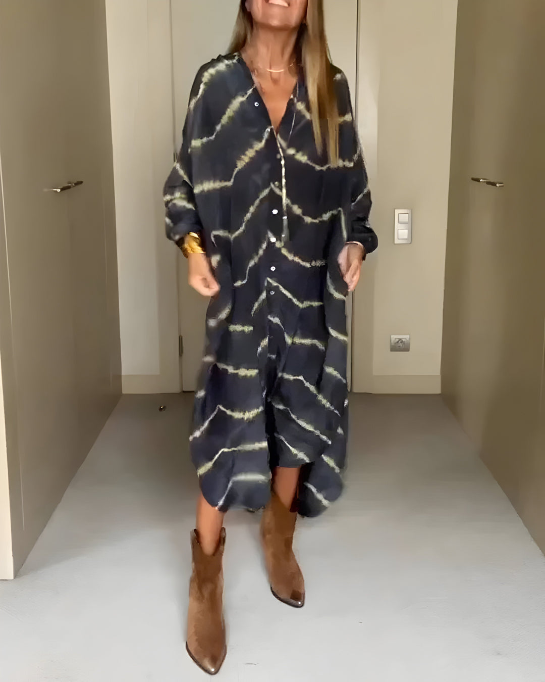 Oriana – Böhmisches gestreiftes Maxikleid