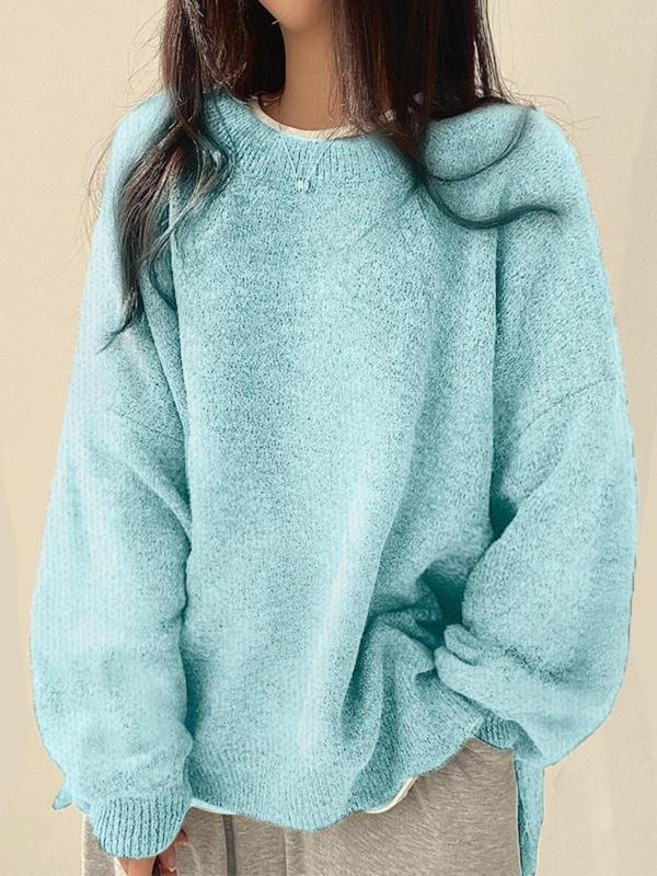 Laurette - Pullover mit überschnittenen Schultern und geschlitztem Saum