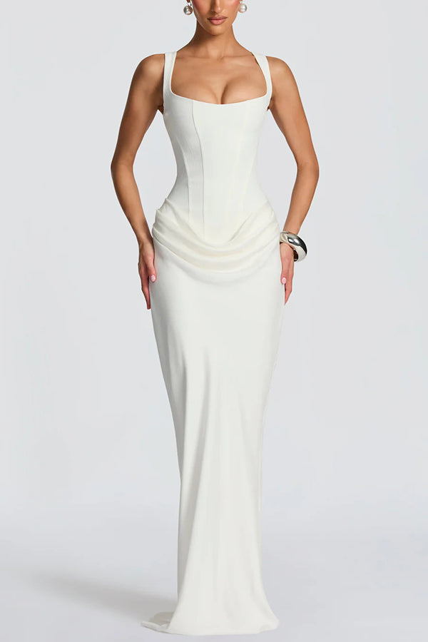 Louisse – Maxikleid mit eckigem Ausschnitt