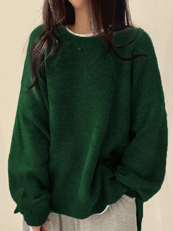 Laurette - Pullover mit überschnittenen Schultern und geschlitztem Saum