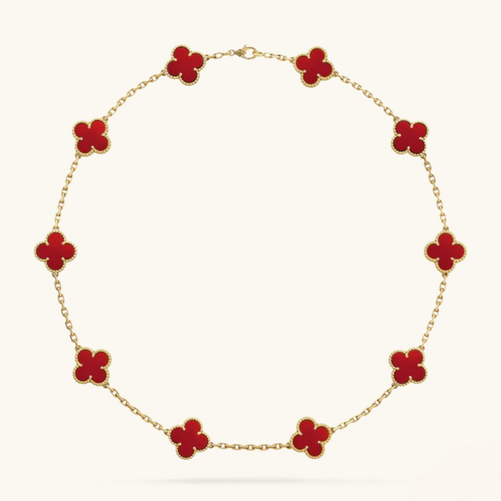 KLEEBLATT | 10 Motive Rote Halskette