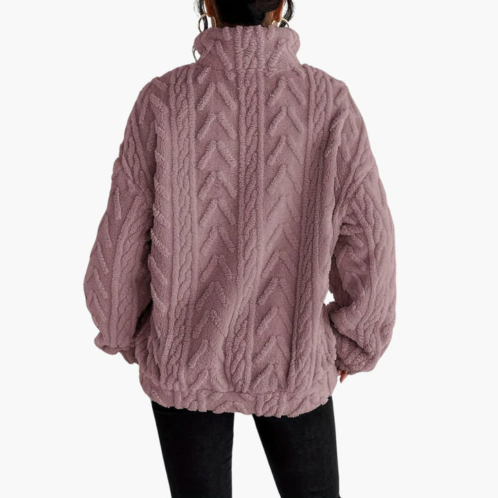Evelyn | Luxe Fleece-Sweatshirt mit Zopfmuster
