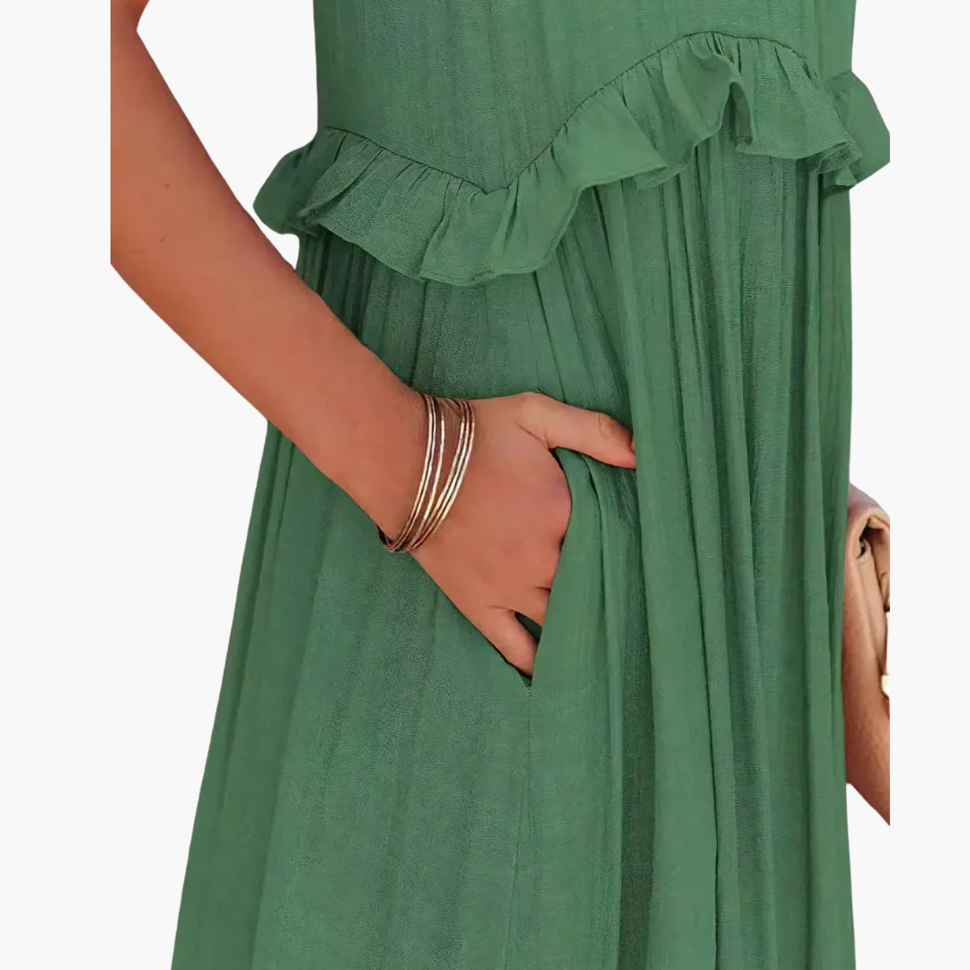 Joanna | Ruffle Breeze Maxikleid