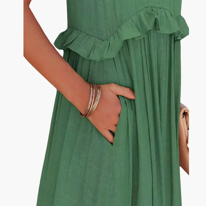 Joanna | Ruffle Breeze Maxikleid