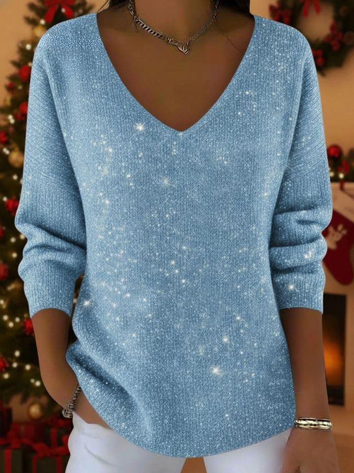 Zania – Festlicher V-Ausschnitt-Pullover für Feierlichkeiten