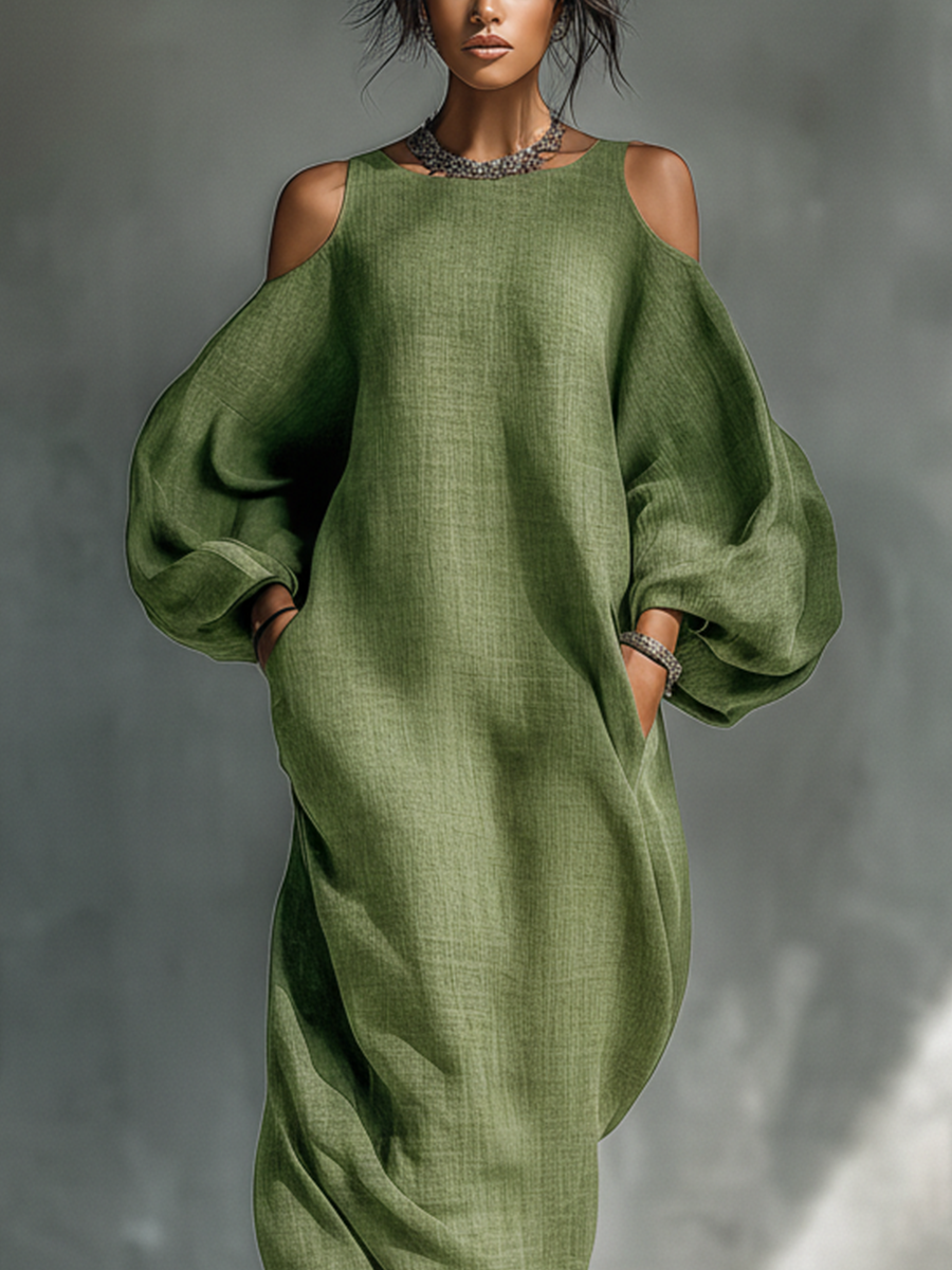 Everlyn – Fließendes Maxikleid mit Carmen-Ausschnitt