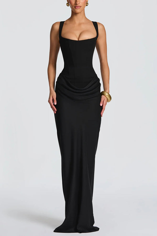 Louisse – Maxikleid mit eckigem Ausschnitt