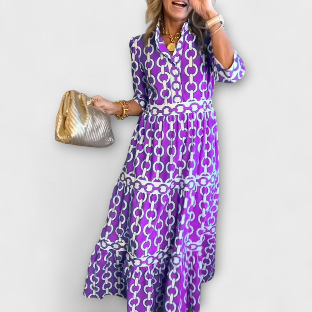 Elvira – Midikleid mit Kettenmuster