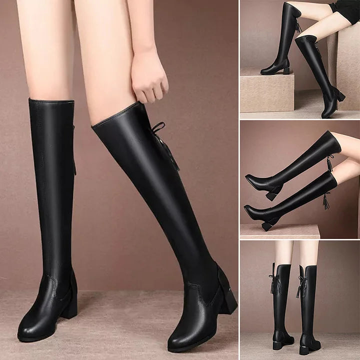 Nikka – Wärmende Stretch-Overknee-Stiefel