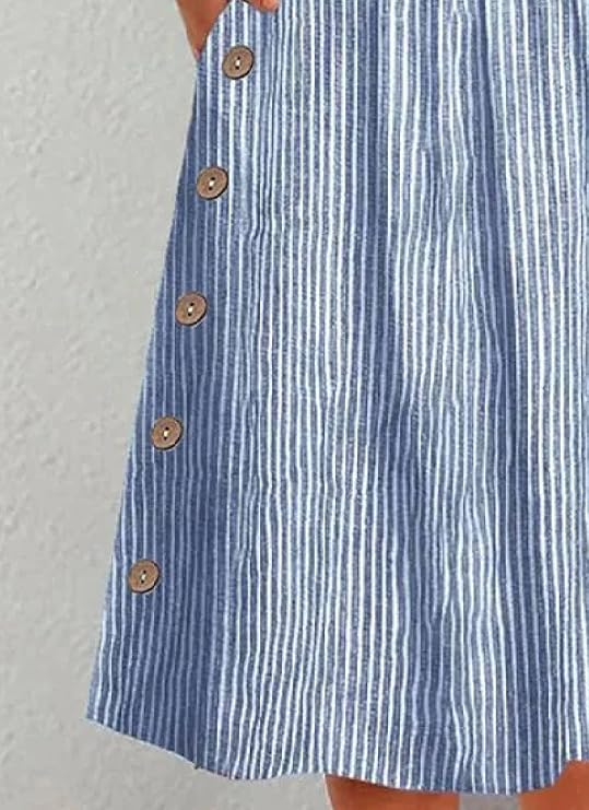 Carmen – Midikleid aus gestreifter Baumwolle