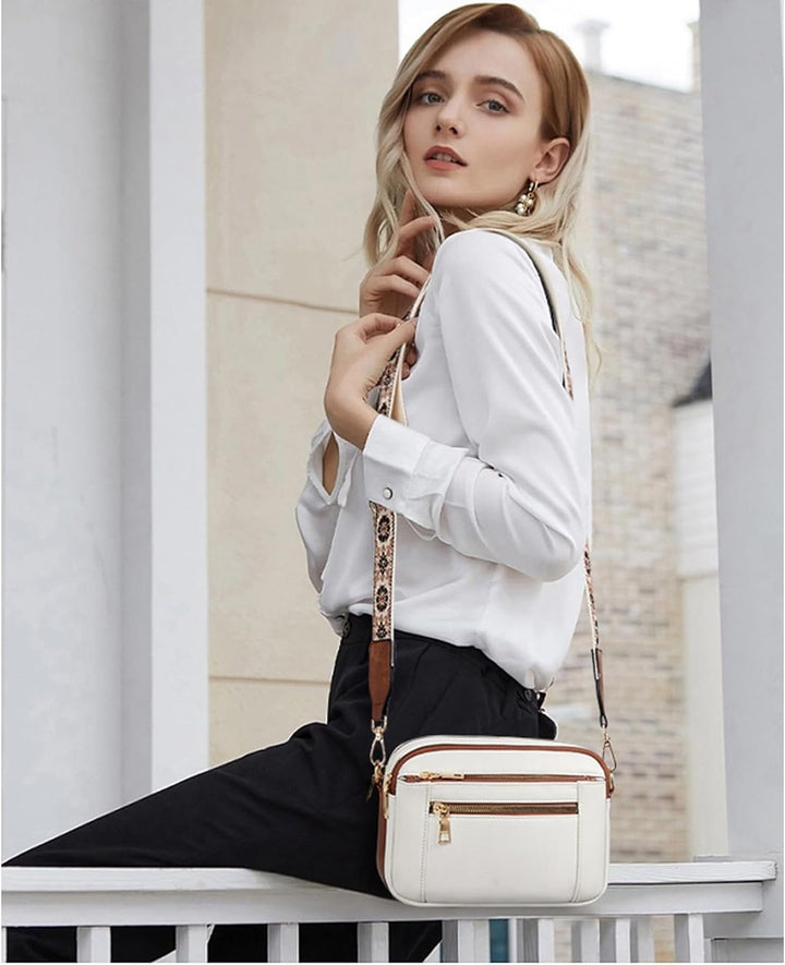 Emmie – Edle Lederschultertasche mit Fächern