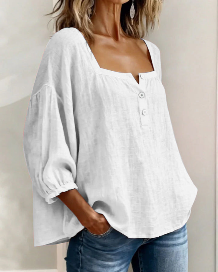 Fiona – Luftige Bluse aus Baumwollleinen