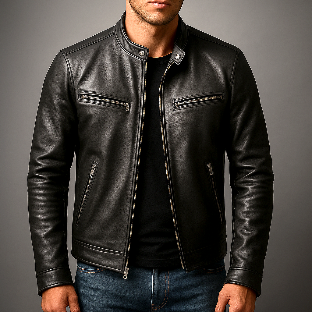 Ronnie - Vintage-Lederjacke mit körpernaher Passform