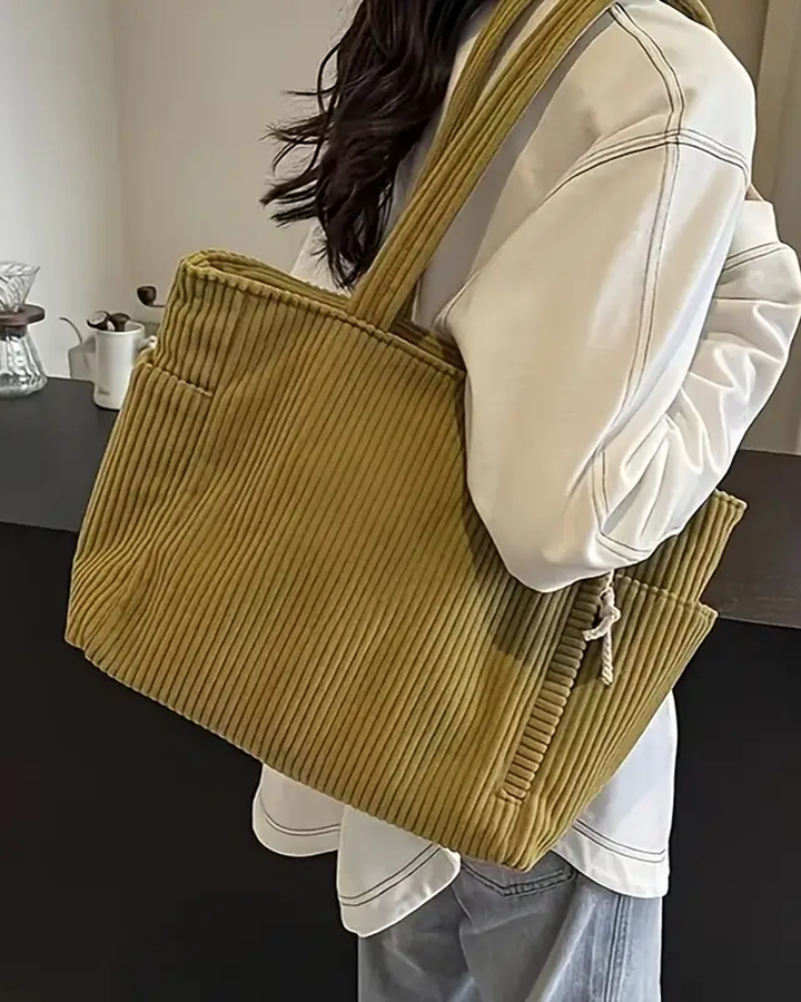Kimmy – Gerippte Tragetasche mit Tunnelzug-Detail
