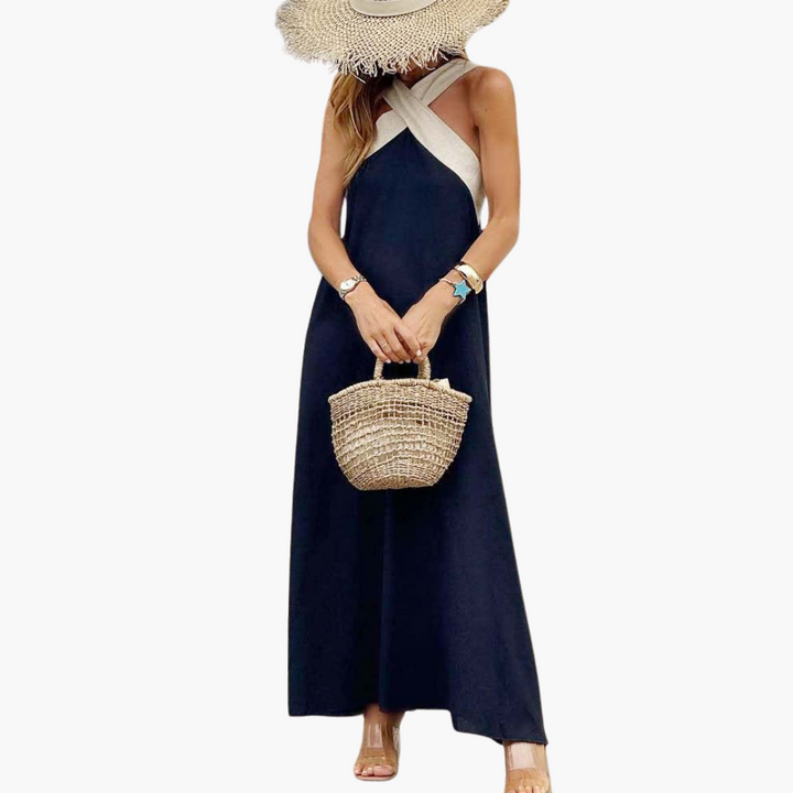 Eliza | Maxikleid mit Neckholder-Ausschnitt und Wickeloptik