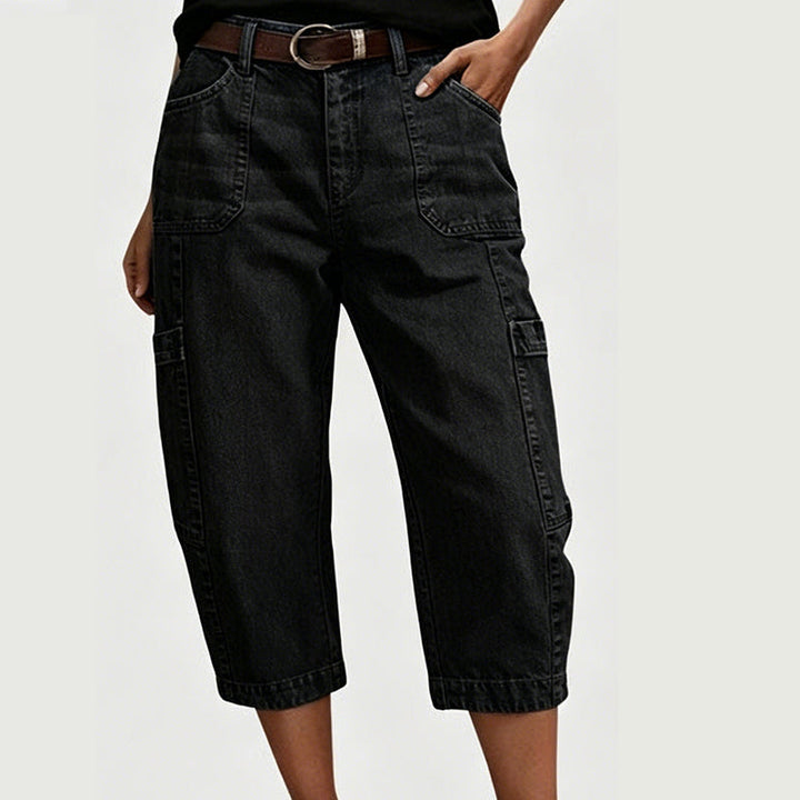 Keisha – Verkürzte Stretch-Cargojeans