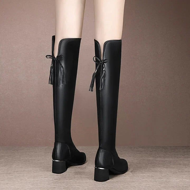 Nikka – Wärmende Stretch-Overknee-Stiefel